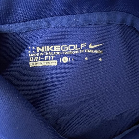 Nike Golf | Men's Dri-Fit Blue Short Sleeve Polo Shirt Large Vibration Products - Picture 7 of 7